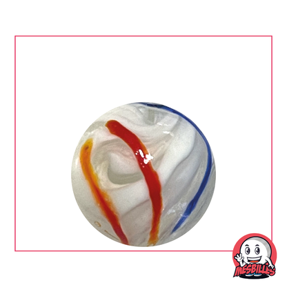 Zébra Blanc 25 mm by Kim'Play in opaque glass - A miniature albino zebra for your collection, by My-Glassmarbles