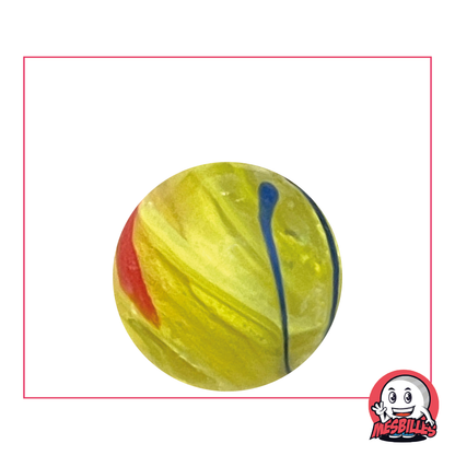 Zébra Yellow 25 mm by Kim'Play in opaque glass - The essence of the zebra transposed into a Marble, by My-Glassmarbles