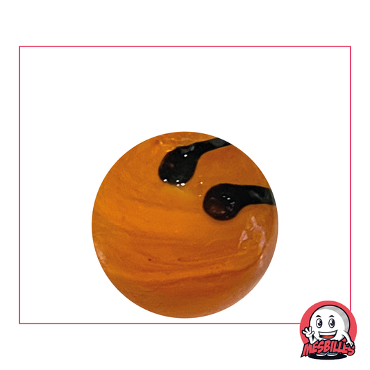 Marble Zébra Orange 25 mm in opaque glass - The only zebra bold enough to brave the Sahara, by My-Glassmarbles
