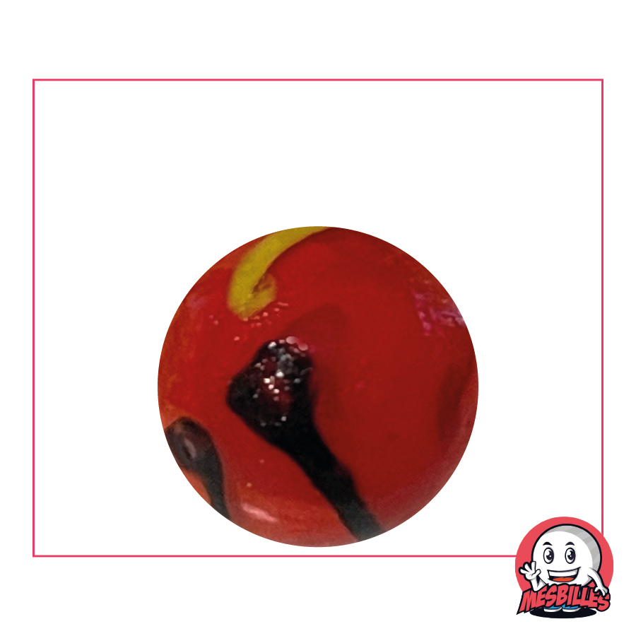 Zébra Red 25 mm by Kim'Play in opaque glass - A miniature safari for your Marbles collection, by My-Glassmarbles