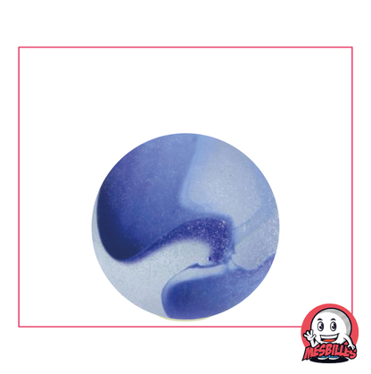 My-Glassmarbles - Frosted Glass Marble with Blue Stripe 25 mm