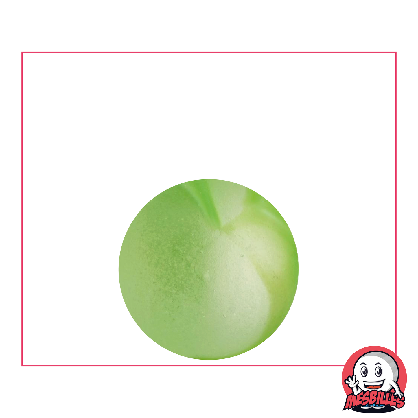 My-Glassmarbles - Frosted Glass Marble with Green Stripe 22 mm