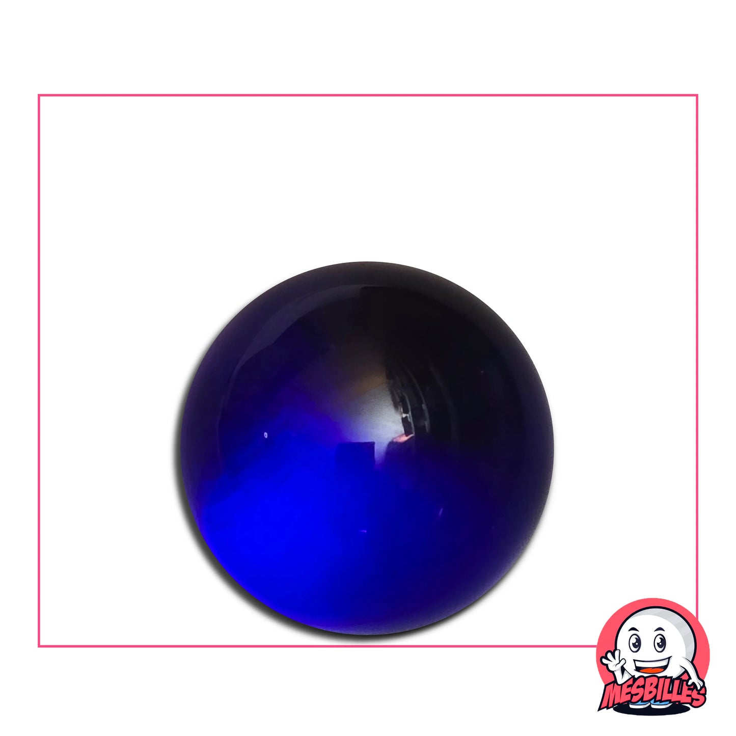 Bille en verre de bohème Loupe de 25 mm, couleur Bleu-Nuit.