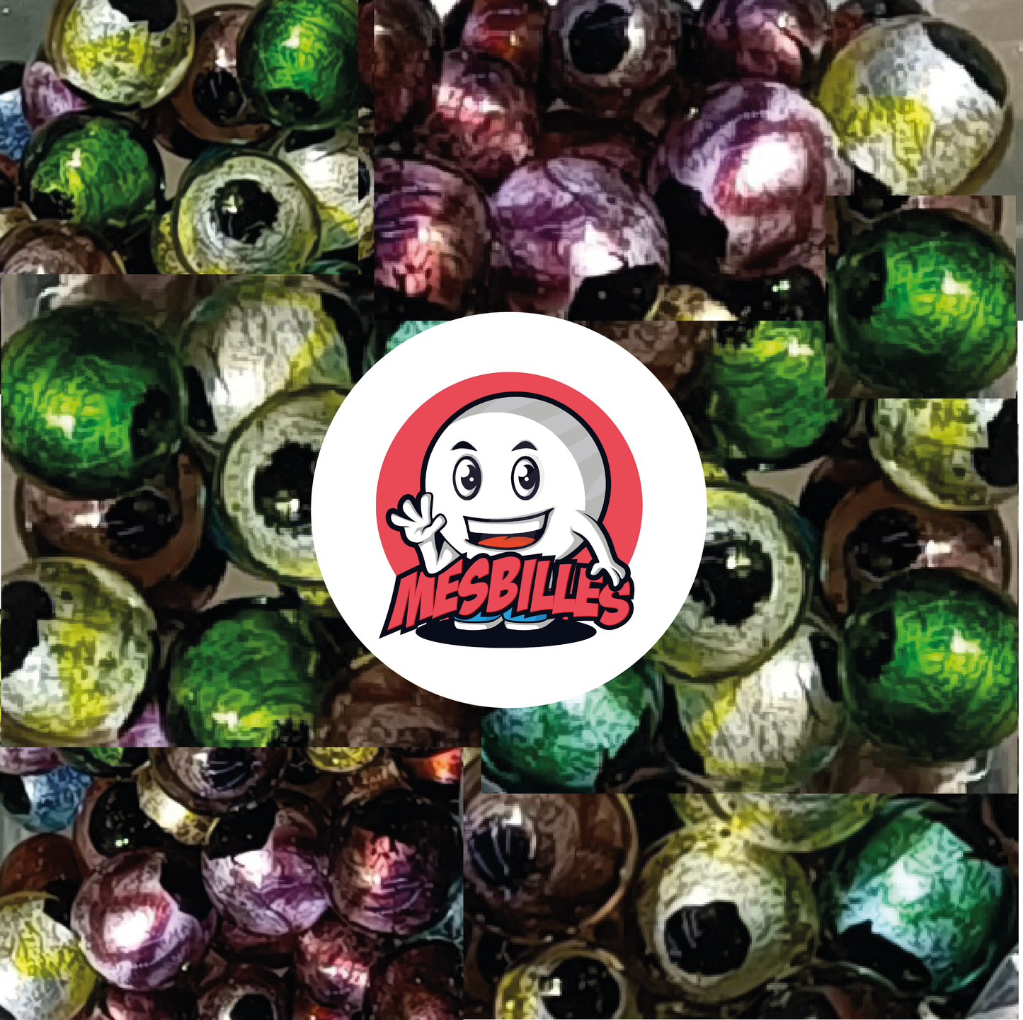 1 Red Machu Picchu Art Marble 22 mm