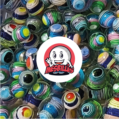 1 Light Blue Spiralo Art Marble 22 mm