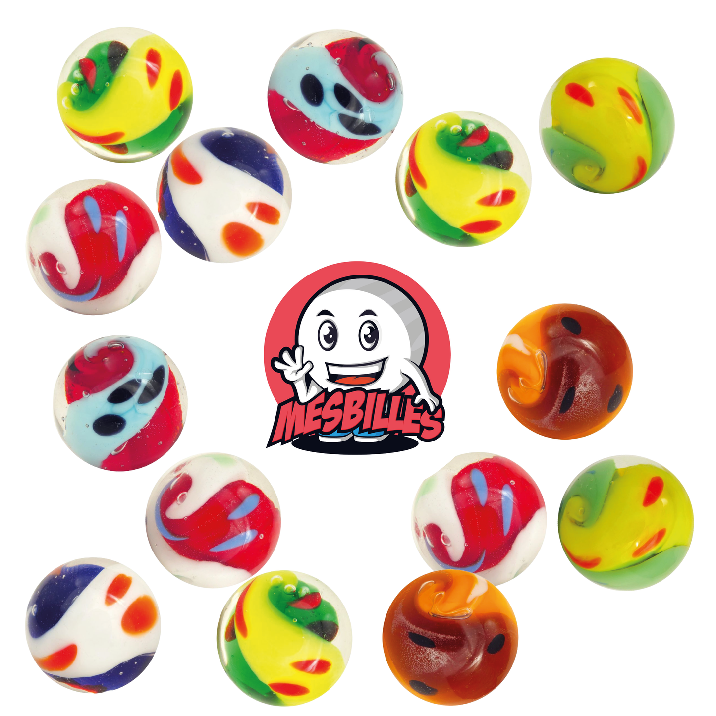 1 Marble Art Yin-Yang Red 16 mm