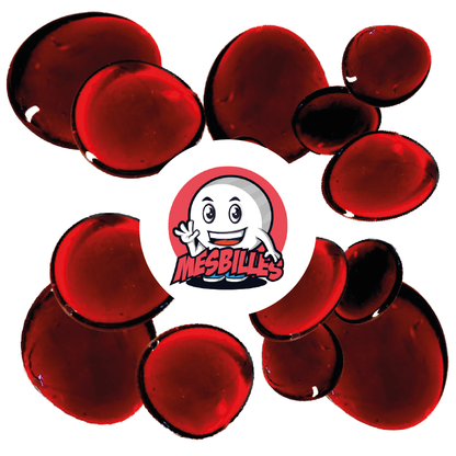 My-Glassmarbles - very large red marbles, flat marbles in translucent glass, 3cm Chinese marbles