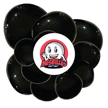 My-Glassmarbles - Large flat marble in glass, collection My-Glassmarbles in shiny opaque black, flat glass pebble