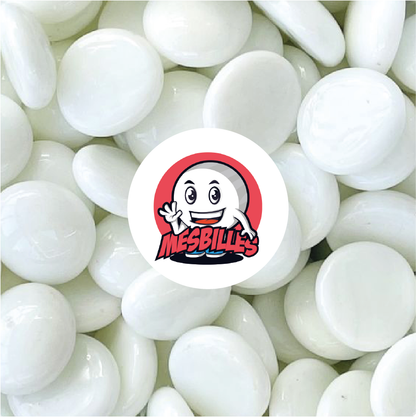 1 Flat Marble, Pearl White, 18 mm