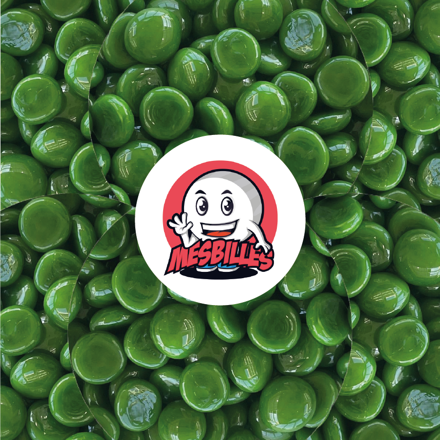 1 Flat Marble Dark Green Pearl 18 mm