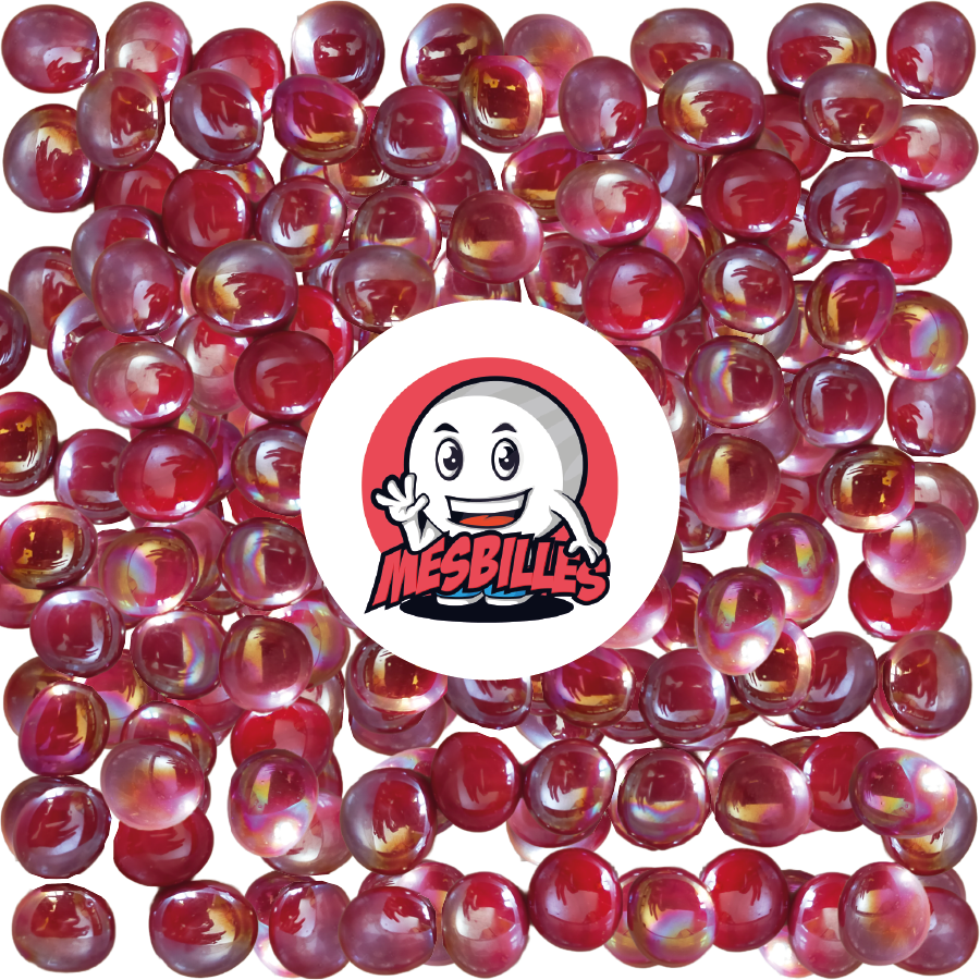 1 Flat Marble 12 mm Glossy Red