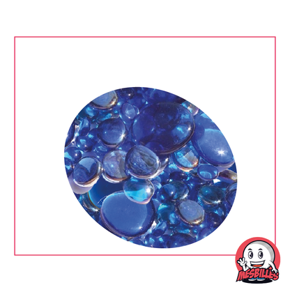 Flat Marbles, midnight blue blend, 30mm, 18mm, 12mm, darker or lighter, translucent