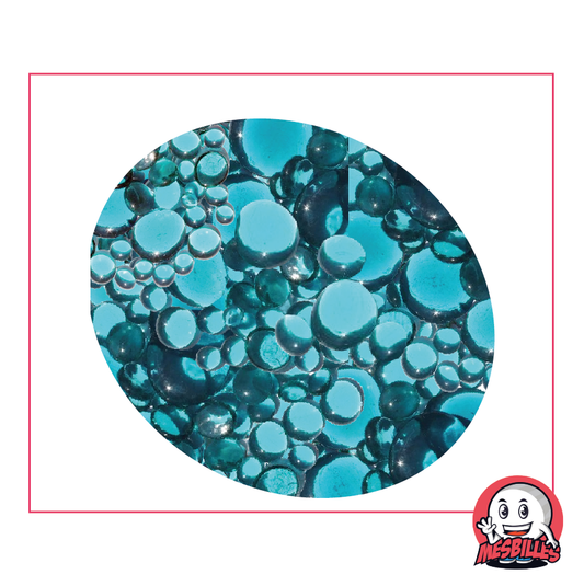 Blue translucent glass Flat Marbles from 12mm to 30mm