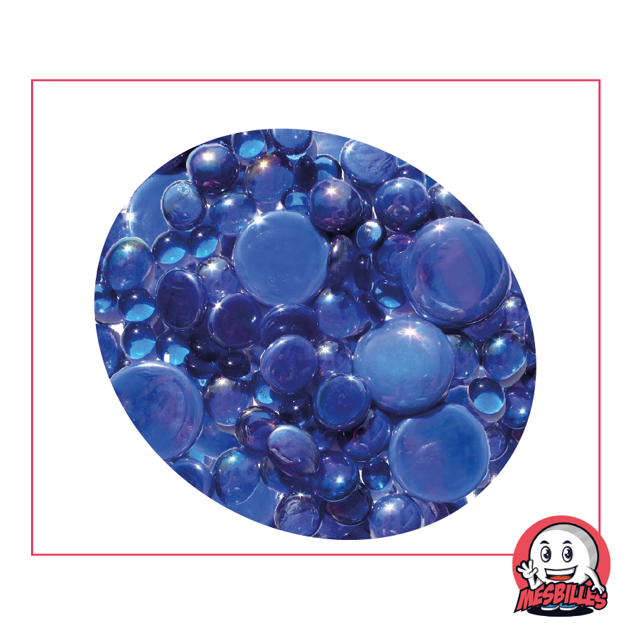Shiny transparent and opaque night-blue glass Flat Marbles, 12mm-30mm