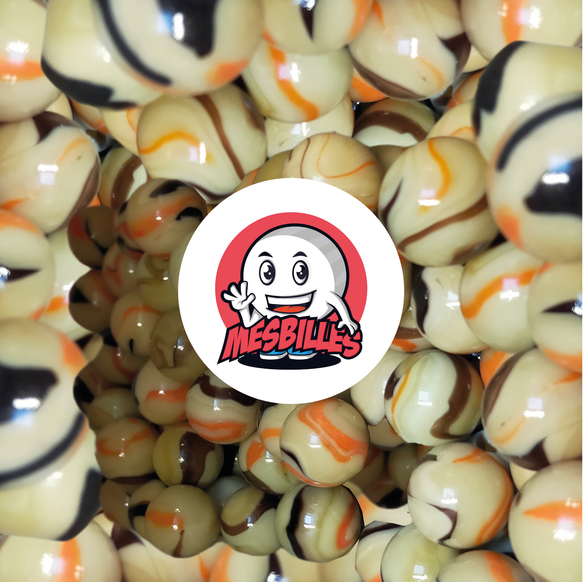 Bring the savannah into your game with our 25 mm Spanish Giraffe marble. Its beige, brown and orange stripes add an exotic touch to your collection. A Shooter that will make you roar with pleasure