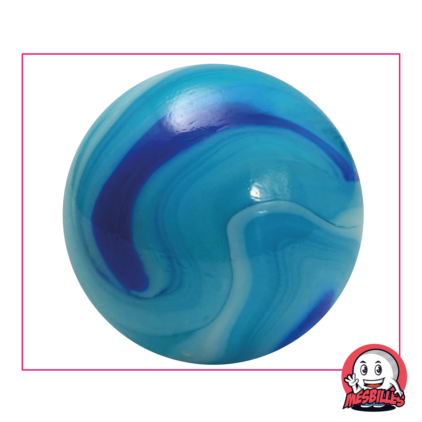 Blue Lagoon 50 mm porcelain blue marble with varying shades of blue, large marble