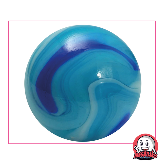 Blue Lagoon 50 mm porcelain blue marble with varying shades of blue, large marble