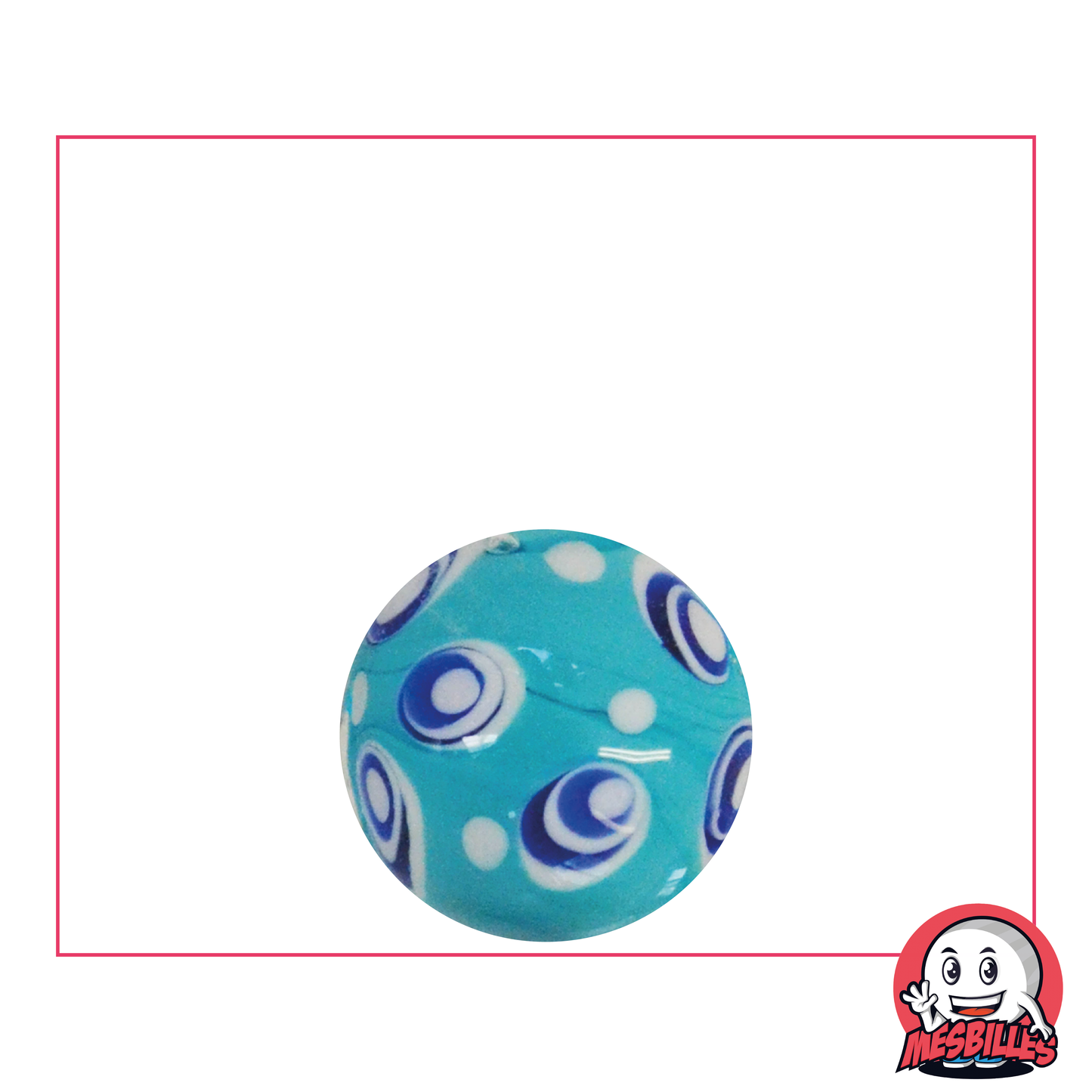 1 Blue Bubble Art Marble 16 mm