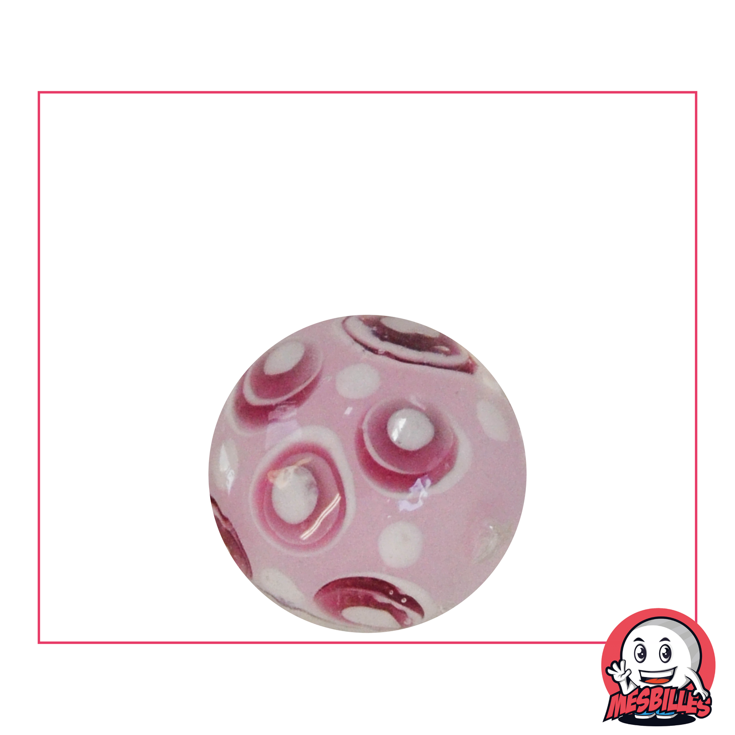 1 Pink Bubble Art Marble 22 mm