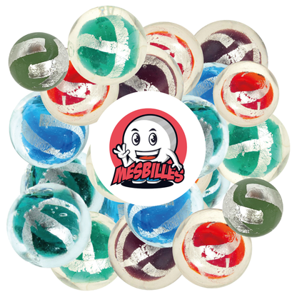 1 Silver Blue Cage Art Marble 16 mm