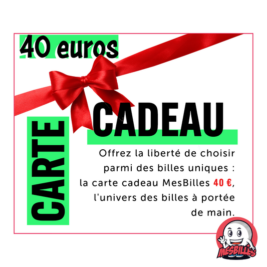 The €40 My-Glassmarbles Gift Card: the world of Marbles at your fingertips.