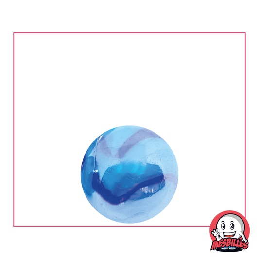 Chinese Blue Marble, 16 mm Round Glass Marble, Light Blue and Dark Blue Shiny Opaque Marble