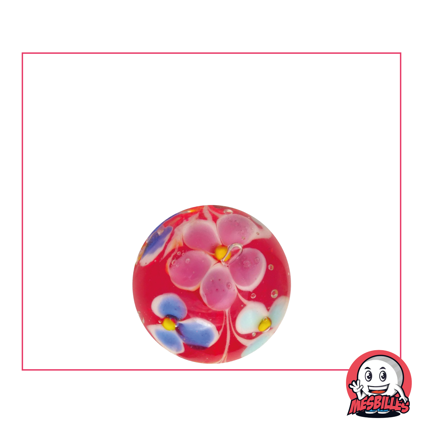 1 Marble Art Daisy Red 16 mm