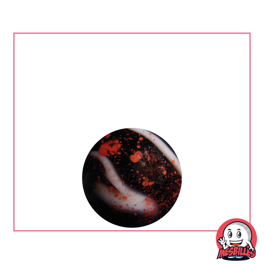 Marble Dracula 16 mm glass opaque white red spotted black - My-Glassmarbles