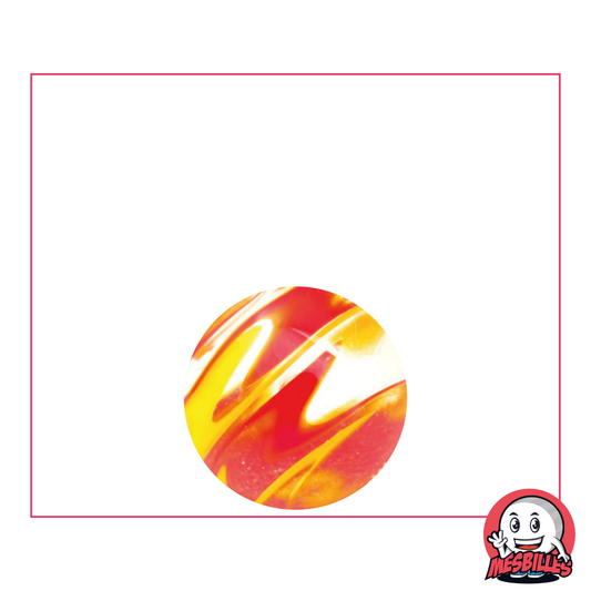 Marble Art Flash Red, quality marble art, red and orange zebra glass marble - My-Glassmarbles