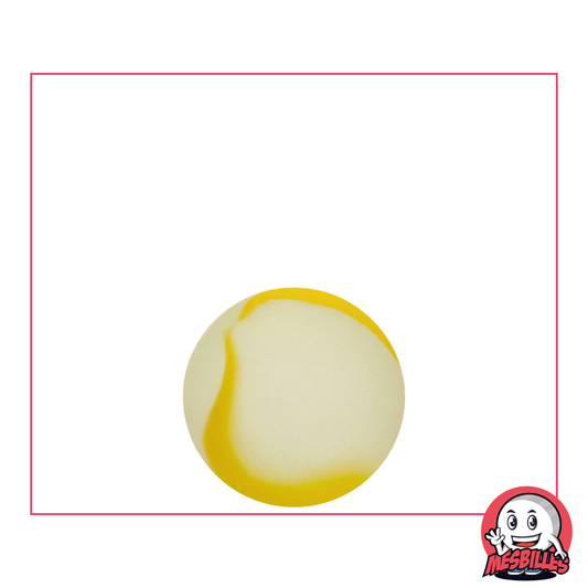 1 x 16mm Frosted Yellow Marble, crystal-coloured frosted glass marble, partially coated in yellow
