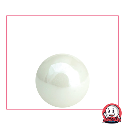 My-Glassmarbles - Marble Glossy White Shiny Opaque Pearlescent 22 mm