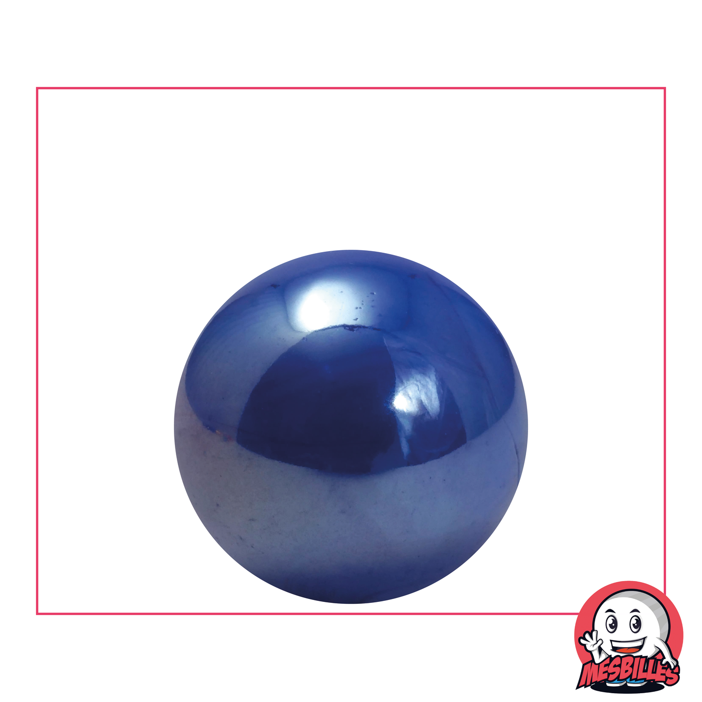 Glossy 25 mm Marble - Opaque and Shiny Blue Glass - My-Glassmarbles