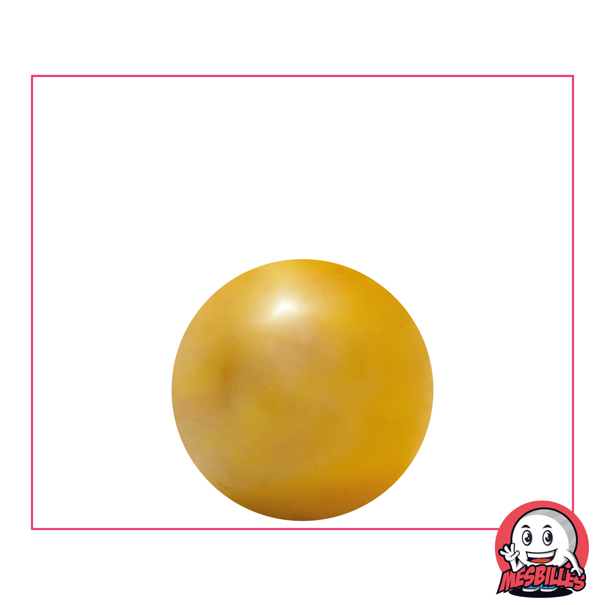 Glossy Marble 22 mm - Opaque and Shiny Yellow - My-Glassmarbles