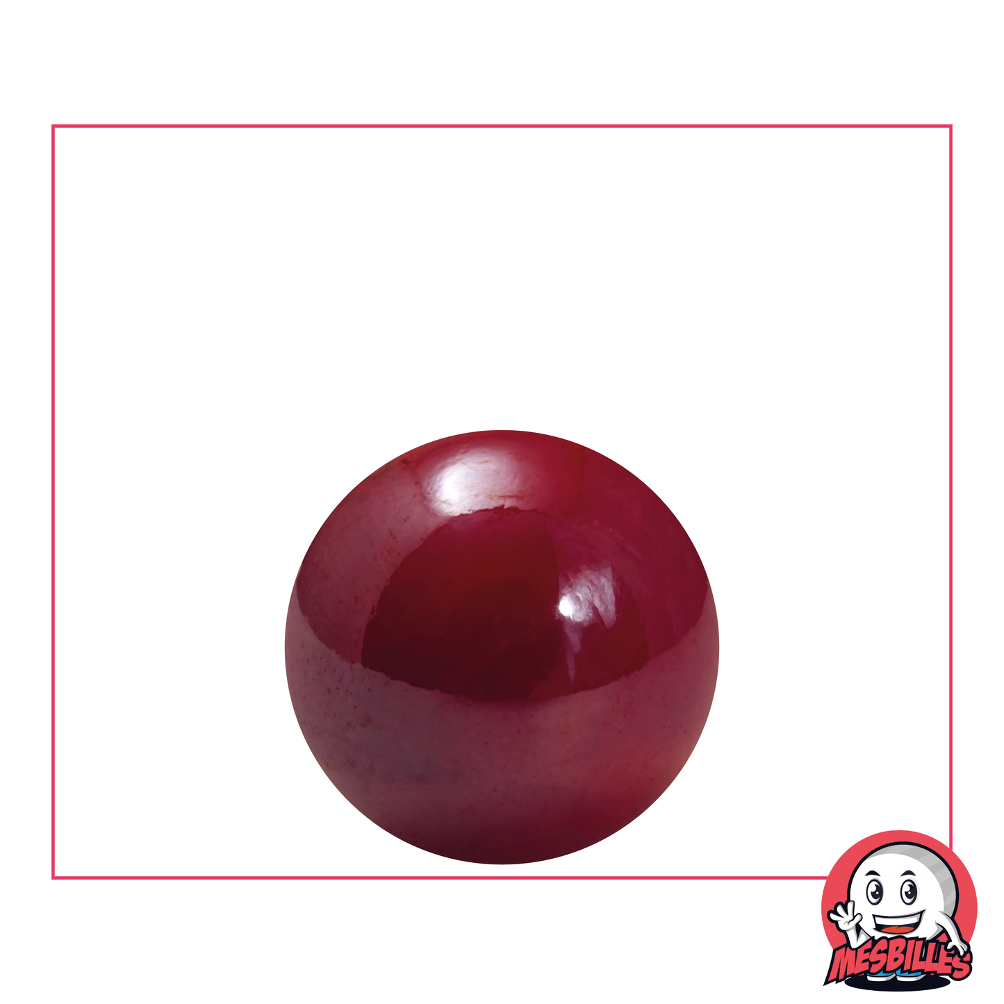 Marble Glossy 22 mm - Opaque glass and Red Shiny - MesBilles