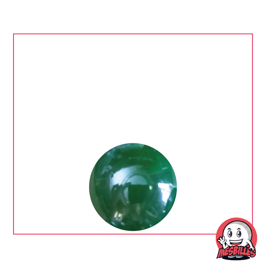 Marble Glossy Green Pearl 14 mm - Round glass marble with a pearly sheen. - My-Glassmarbles