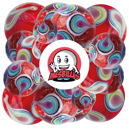 1 Red Phosphorescent Drop Art Marble 22 mm