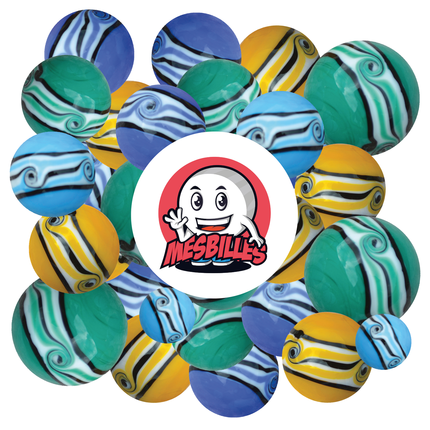 1 Blue Hawaii Art Marble 16 mm