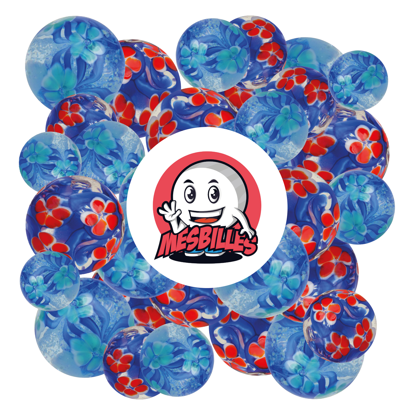 1 Marble Flower Garden Art 22 mm