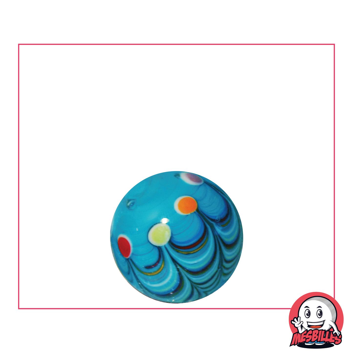 1 Blue Joker Art Marble 16 mm