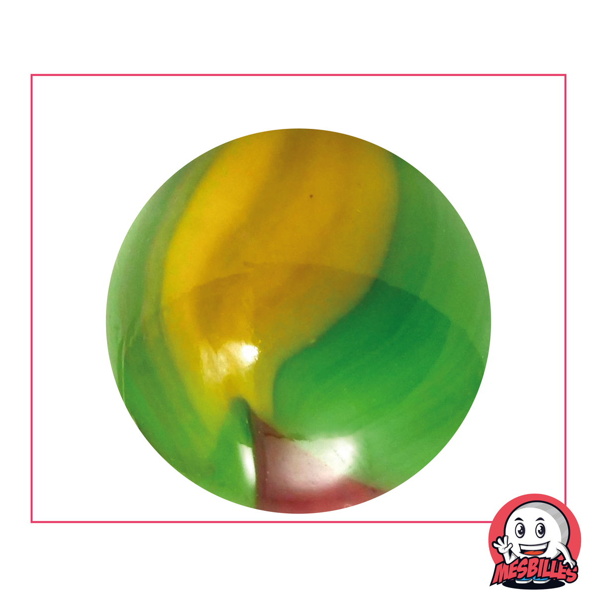 Marble Jungle 42 mm Green Yellow Brown - My-Glassmarbles