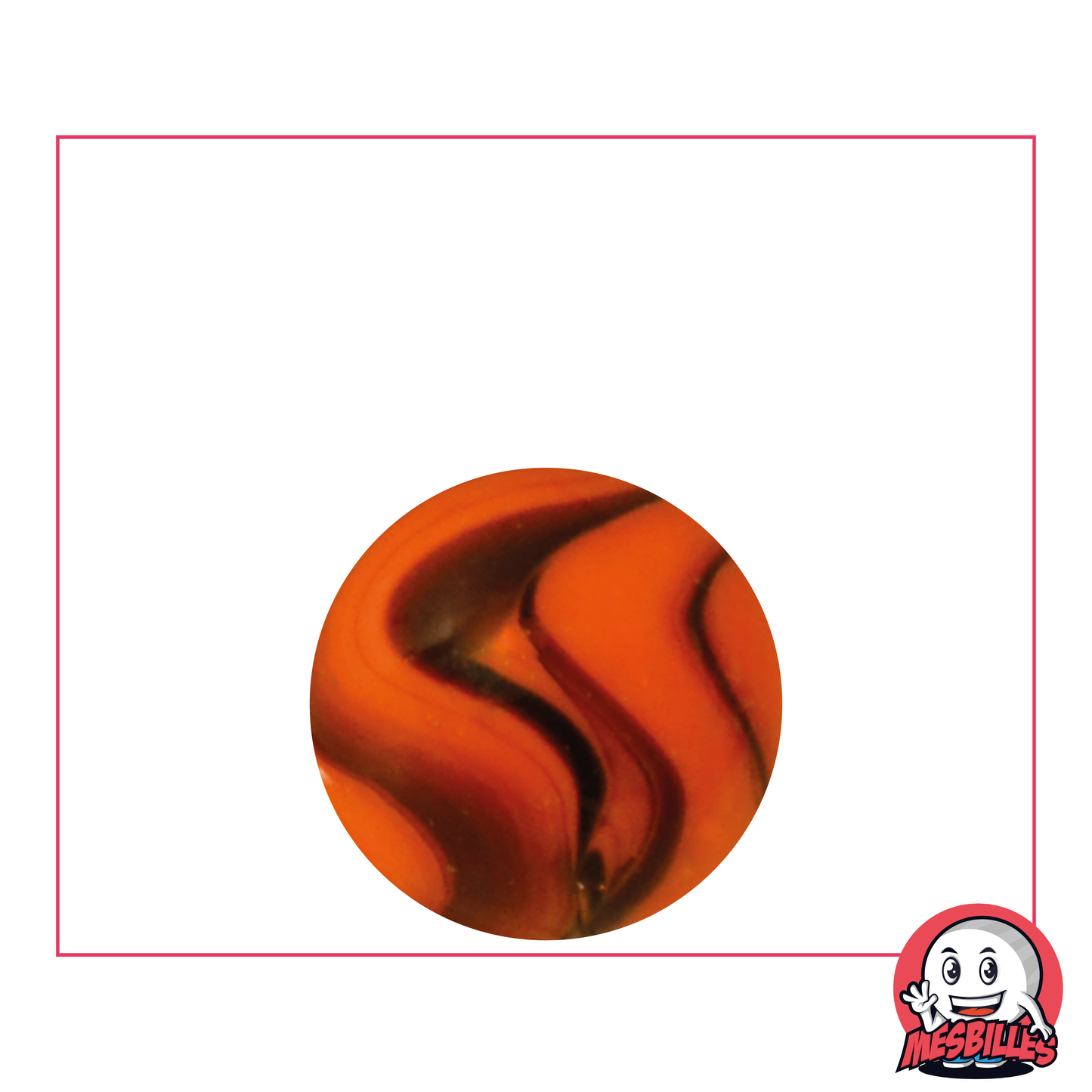 Marble Jupiter 22 mm Orange with Brown stripes - My-Glassmarbles