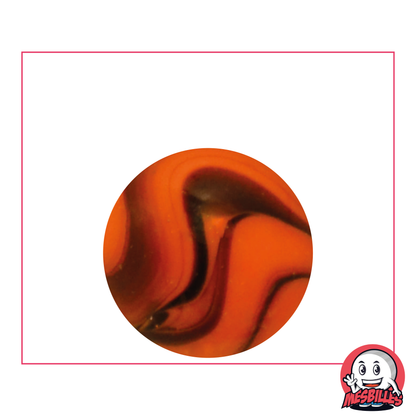 Marble Jupiter 25 mm Orange streaked with Brown - My-Glassmarbles