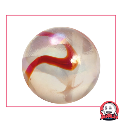 Marble Lemonade 42 mm, a translucent orange-pink marble with amber-orange accents - My-Glassmarbles