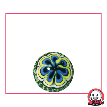 Marble Mandala 16 mm, multicoloured Green - rare miniature work of art