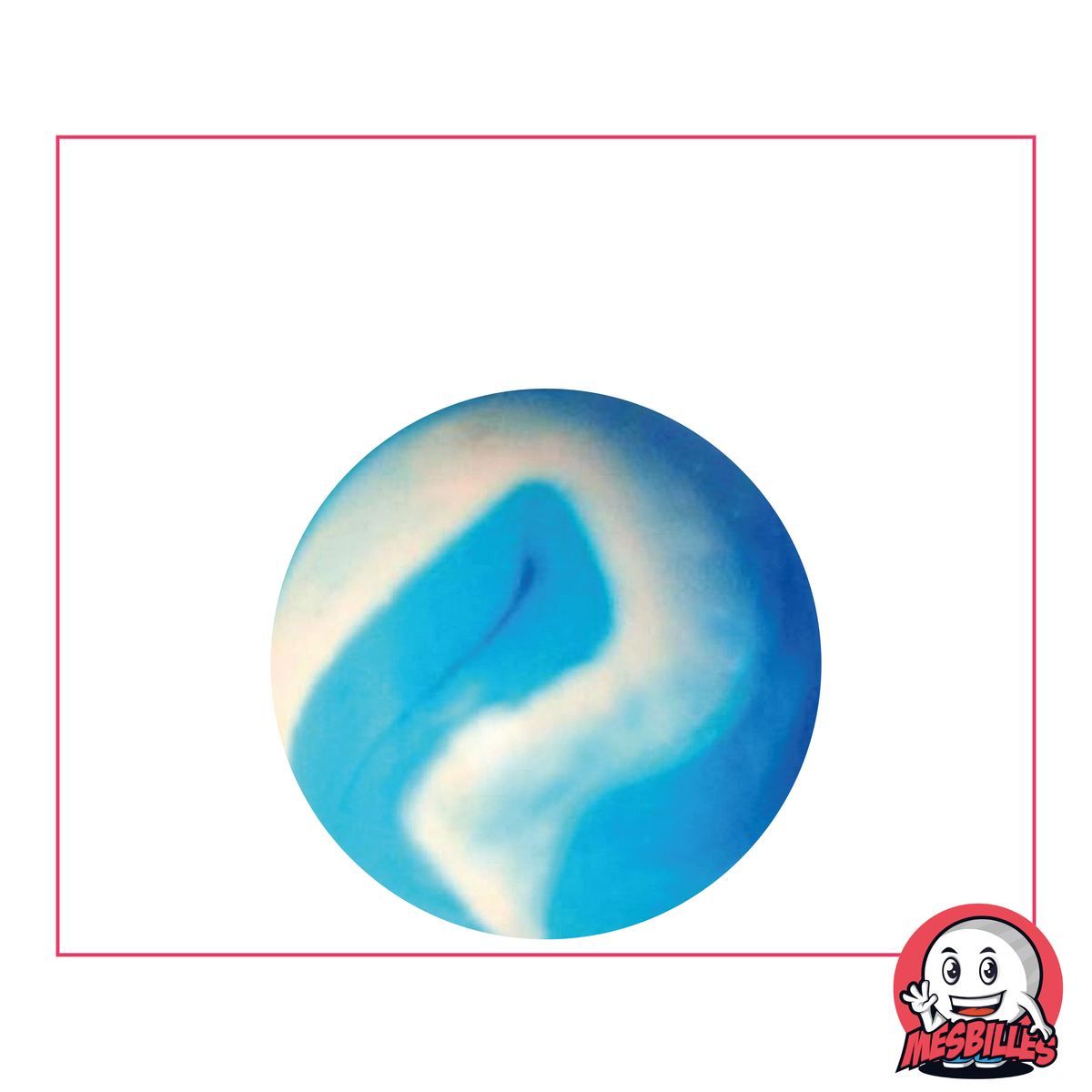 Marble Marseille 25mm | Marble Bleu Azur with the colours of French Football