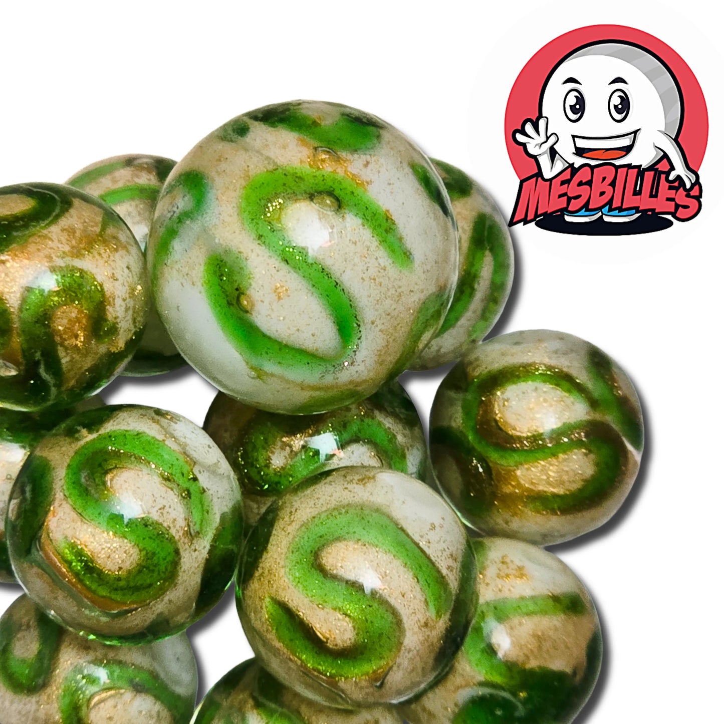 1 Marble Art Jewelry Light Green 22 mm