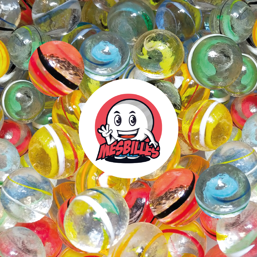 choose this 25mm Translucent glass Marble Tortilla Kim'Play is mostly striped with Black