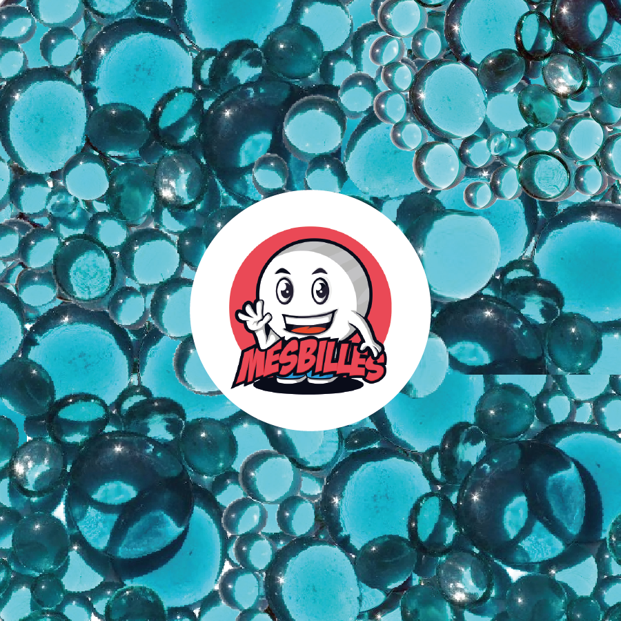 My-Glassmarbles - Blue translucent glass Flat Marbles, sizes 12mm-30mm