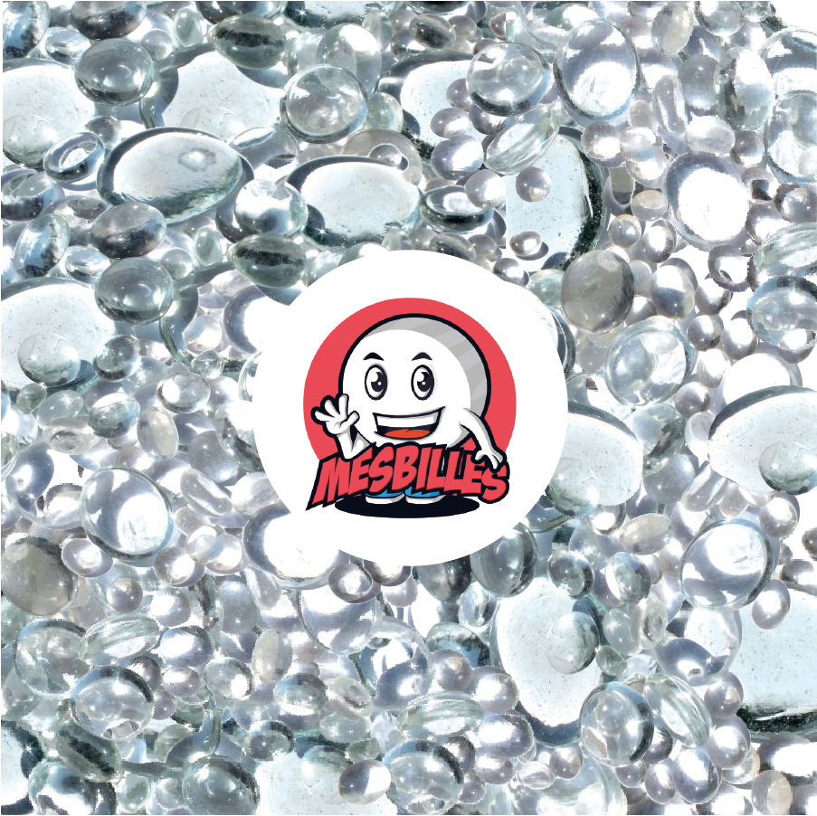 My-Glassmarbles Mascot - Shiny transparent and translucent crystal Flat Marbles, 12mm-30mm