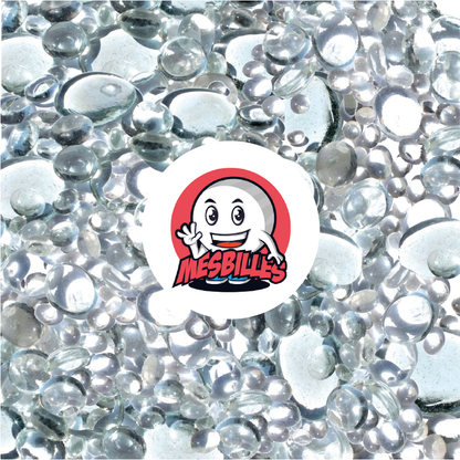 My-Glassmarbles Mascot - Shiny transparent and translucent crystal Flat Marbles, 12mm-30mm